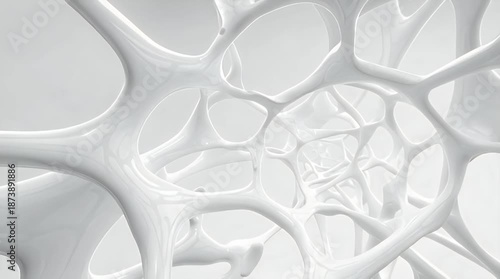 Abstract Organic Voronoi Cellular Pattern Breathing Animation Video.