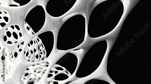 Abstract Organic Voronoi Cellular Pattern Breathing Animation Video.