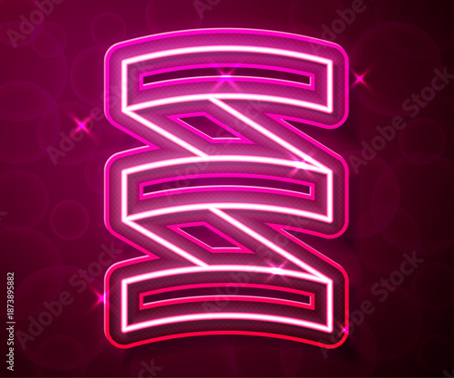 Glowing neon line Sports nutrition bodybuilding proteine power drink and food icon isolated on red background. Vector