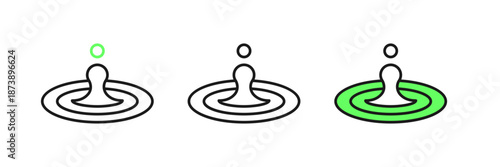 Set line Water drop icon isolated on white background. Vector