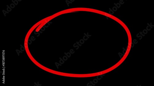 Circle marker with drawing, red marker pen style, doodle red circle marker and underline stroke, Red Circle Highlighter Scribble Animation on transparent background. wrong round shape