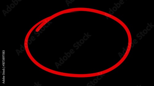 Circle marker with drawing, red marker pen style, doodle red circle marker and underline stroke, Red Circle Highlighter Scribble Animation on transparent background. wrong round shape