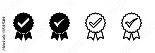 Approved icon vector illustration. Certified Medal Icon. check mark
