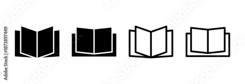 Book icon vector illustration. open book sign and symbol. ebook icon