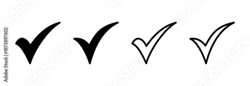 Check mark icon vector illustration. Tick mark sign and symbol