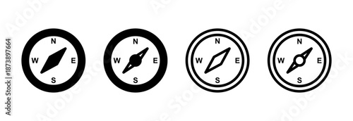 Compass icon vector illustration. arrow compass icon sign and symbol