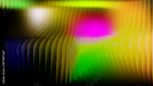 Abstract vertical flowing wave blinds texture vibrant neon rainbow color background vector illustration.
