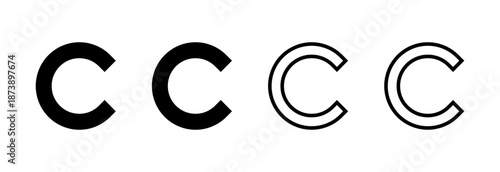 Copyright icon vector illustration. copyright sign and symbol