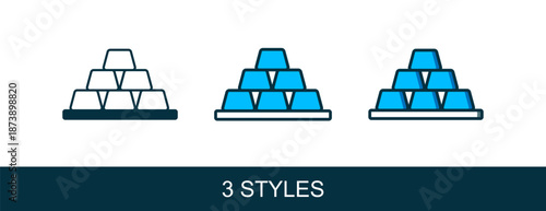 Filled outline Gold bars icon isolated on white background. Banking business concept. Vector