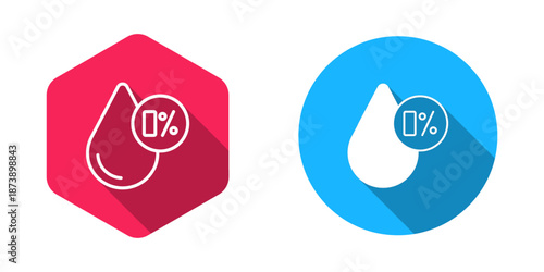 Filled and outline Water balance icon isolated on isolated with long shadow background. Vector