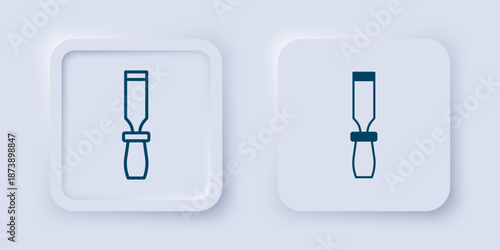 Filled and outline Rasp metal file icon isolated on grey background. Rasp for working with wood and metal. Tool for workbench, workshop. Square button. Vector