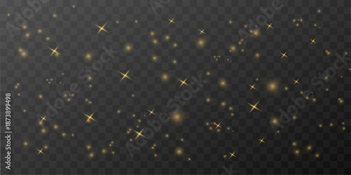 Light drifting golden dust particles flow softly, forming subtle motion, layered abstract depth, and warm luminous accents. vector