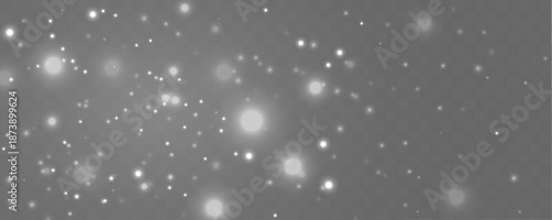 Calm cloud of white dust particles floats smoothly, forming elegant layers and gentle abstract motion. vector