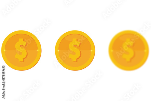 gold coins with us dollar currency sign vector illustration isolated on transparent background