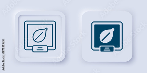 Filled and outline Seeds of a specific plant icon isolated on grey background. Square button. Vector