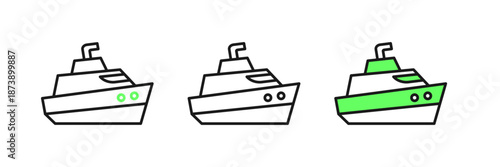 Set line Speedboat icon isolated on white background. Vector