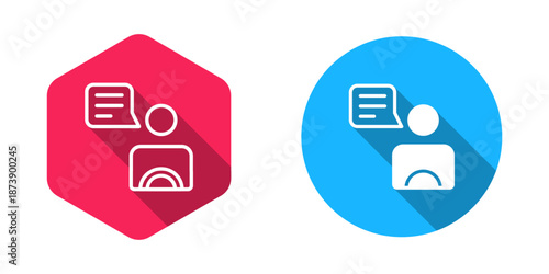 Filled and outline Taxi driver icon isolated with long shadow background. Vector