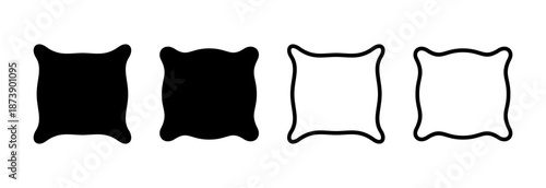 Pillow icon vector illustration. Pillow sign and symbol. Comfortable fluffy pillow