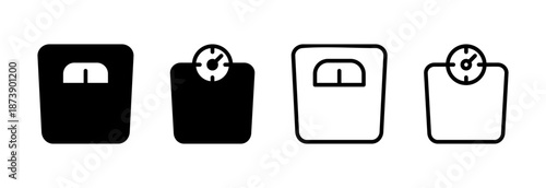 Scales icon vector illustration. Weight scale sign and symbol