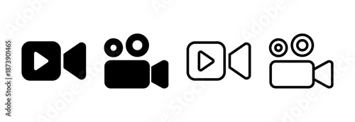 Video icon vector illustration. video camera sign and symbol. movie sign. cinema