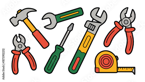 Craftsman's Arsenal: An assortment of essential tools of the trade, arranged with precision, ready for any project or repair.