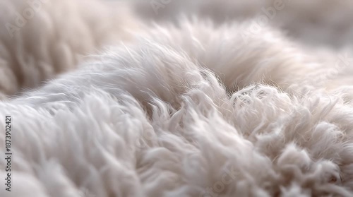 White Soft Wool Fur Texture Macro Background Video.