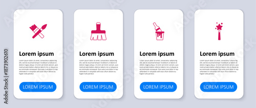 Set Magic wand, Paint bucket with brush, and . Business infographic template. Vector