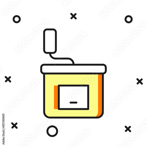 Filled outline Manual coffee grinder icon isolated on white background. Flat filled outline style with shadow. Vector