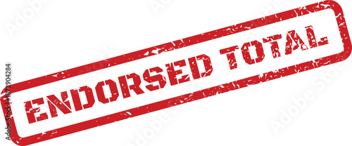 A grunge style red rubber stamp with the text Endorsed Total for official use