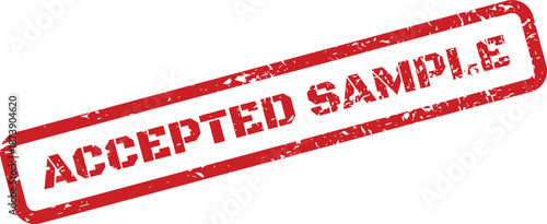 A red grunge effect rubber stamp stating an accepted sample for product quality control