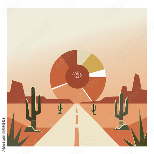 Desert Dreams Oasis Retro Travel Poster