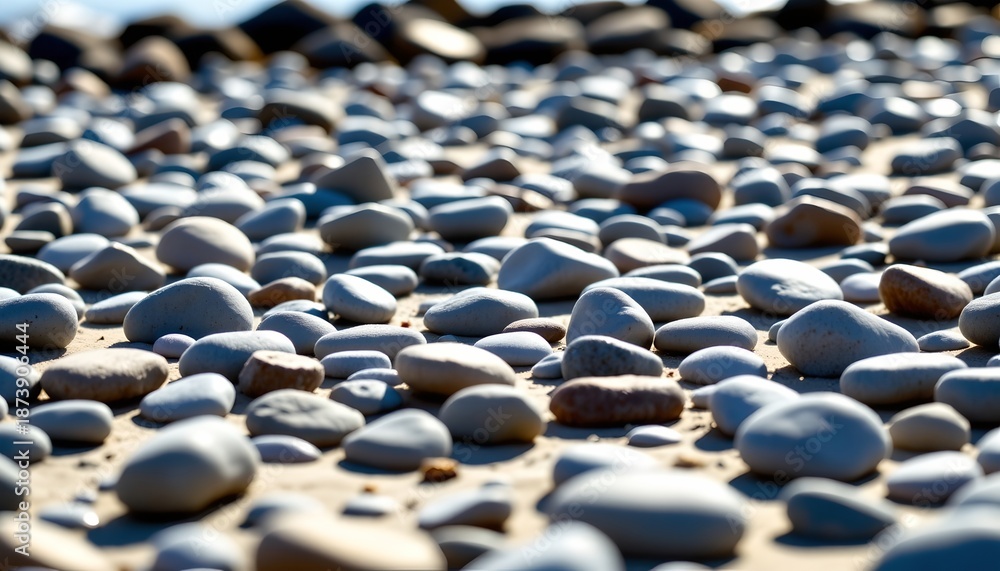 Obraz premium Serene Rocky Beach with Blue and Gray Stones