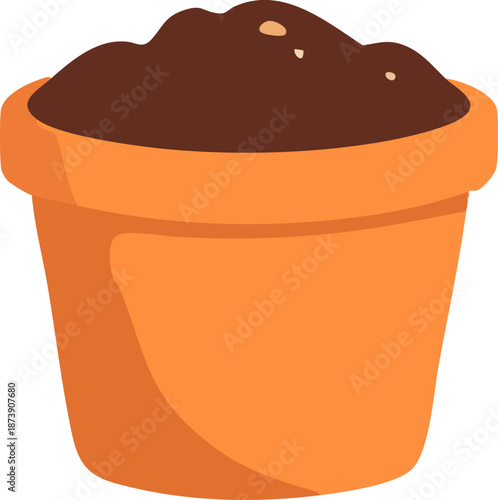 흙이 담긴 화분 일러스트 svg
