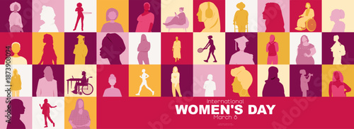 International Women's Day banner. Modern design.