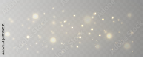 Light stream of golden dust particles drifts softly, forming smooth motion, airy layers, and warm glowing accents. vector