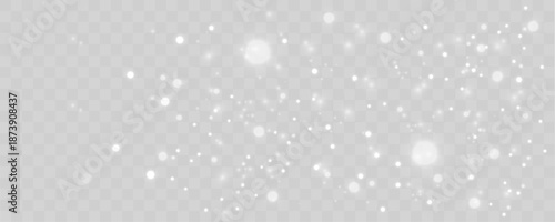 Soft veil of white particles drifts gently, forming calm abstract motion with luminous highlights and smooth layers. vector
