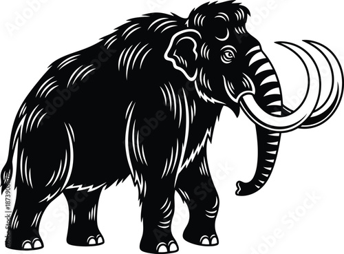 Woolly Mammoth Prehistoric Animal Illustration