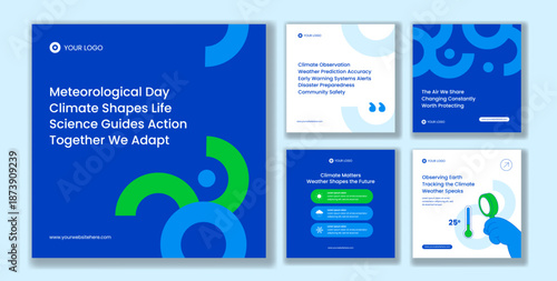 Meteorological Day Flat Cartoon Hand Drawn Social Media Post Background Illustration