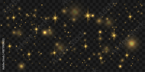 Floating layers of golden dust drift gently, forming airy motion, elegant highlights, and abstract depth. vector