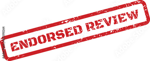 Grunge textured red stamp with the words Endorsed Review prominently displayed for official documents