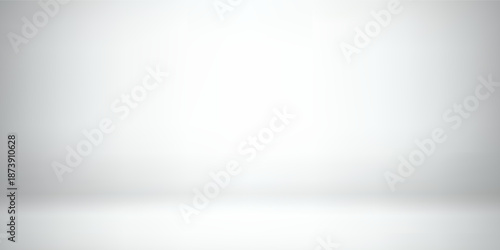 White limbo background with soft gradient. Minimalist backdrop in neutral tones. Empty space for showcasing product.
