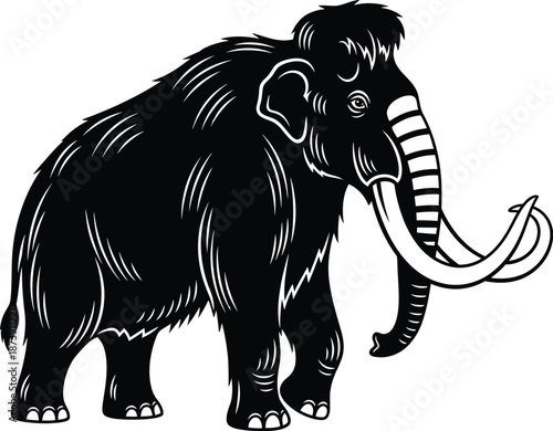 Woolly Mammoth Prehistoric Animal Illustration