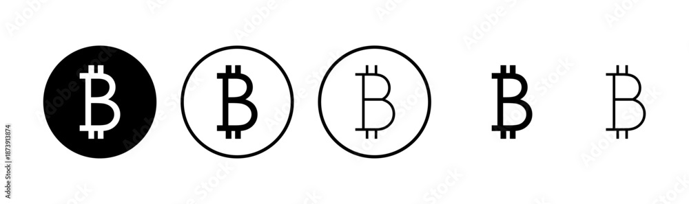 Obraz premium Bitcoin icon logo design. bitcoin sign and symbol. payment symbol. cryptocurrency logo