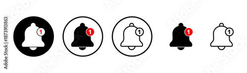 Bell icon logo design. Notification sign and symbol for web site design