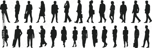 Business, people, silhouettes, men, women, office, professionals, standing, walking, corporate, lifestyle, formal, wear, communication, poses, urban, work