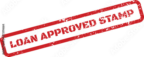 Red distressed rubber stamp illustration with the prominent message Loan Approved Stamp for official validation