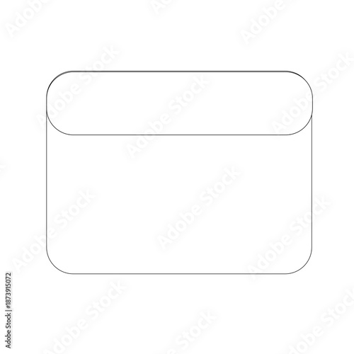 Simple calendar date icon in flat outline style. Minimal black and white UI symbol isolated on white background. Suitable for web design, mobile app interface, scheduling, planning, reminder and deadl