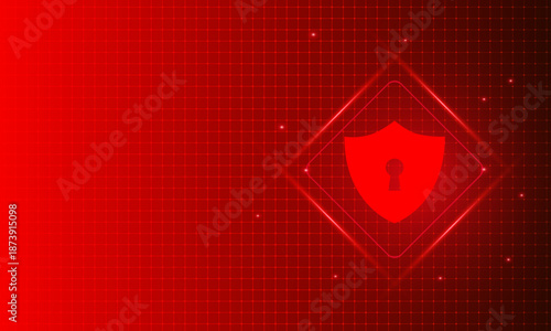 Cyber security technology concept , Shield With Keyhole icon , personal data , vector illustration.	
