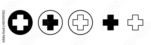 Plus icon logo design. Add plus sign and symbol