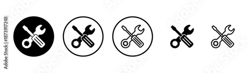 Tools icon logo design. tool sign and symbol. setting icon. Wrench and screwdriver. Service, repair